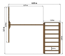 Детский деревянный игровой комплекс с двумя качелями OG-23