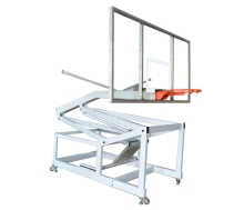 Мобильная баскетбольная стойка клубного уровня для помещений, щит 180х105 см из закаленного стекла ДР261