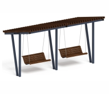 Пергола тент с качелями (наклоная) 3000x5660x3165 СК-134