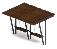 Пергола тент с качелями (наклоная) 3000x5660x3165 СК-134