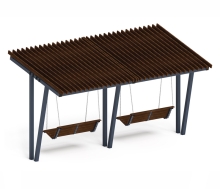 Пергола тент с качелями (наклоная) 3000x5660x3165 СК-134