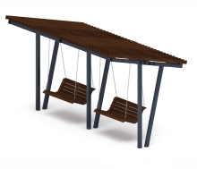 Пергола тент с качелями (наклоная) 3000x5660x3165 СК-134