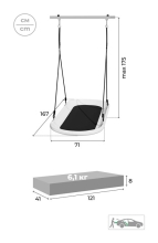 Детский спортивный комплекс для дачи "Богатырь MAX" + качели-лодка, цвет серый/желтый  РА112
