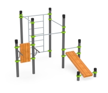 Спортивный комплекс со скамьей и брусьями АФ-555