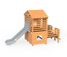 Детский игровой комплекс с домиком и горкой АФ-598