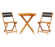 Набор садовой мебели из акации, круглый стол и 2 стула ОГ-69