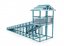 Зимняя горка деревянная Зима, скат h = 1,25 м (серый индиго) СВ-42