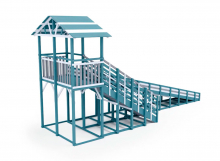 Зимняя горка деревянная Зима, скат h = 1,25 м (серый индиго) СВ-42