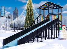 Зимняя горка деревянная Савушка Зима 8/1, скат h = 2,3 м (черный) СВ-44