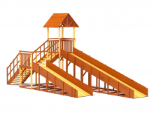 Зимняя горка деревянная Савушка Зима 7/2, скат h1 = 1,5 м, h2 = 2,3 м СВ-45