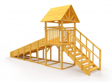 Зимняя горка деревянная Cавушка Зима Wood 5/1, скат h = 1,5 м СВ-48