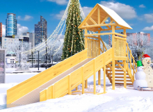 Зимняя горка деревянная Cавушка Зима Wood 5/1, скат h = 1,5 м СВ-48
