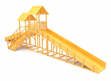 Зимняя горка деревянная Cавушка Зима Wood 7/4, скат h1 = 1,5 м, h2 = 2,3 м СВ-50