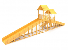 Зимняя горка деревянная Cавушка Зима Wood 7/4, скат h1 = 1,5 м, h2 = 2,3 м СВ-50