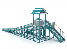 Зимняя горка деревянная Савушка Зима 9/2, скат h1 = 1,9 м, h2 = 2,7 м (серый индиго) СВ-56