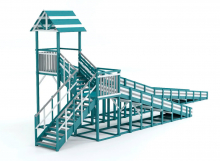 Зимняя горка деревянная Савушка Зима 9/2, скат h1 = 1,9 м, h2 = 2,7 м (серый индиго) СВ-56