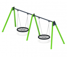 Качели-гнездо для детской площадки металлические двухместные, цвет зеленый СК-235