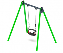 Качели для детской площадки металлические одноместные, цвет зеленый СК-232