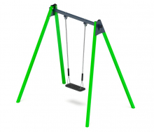 Качели для детской площадки металлические одноместные, без спинки, цвет зеленый СК-233