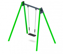 Качели для детской площадки металлические одноместные, без спинки, цвет зеленый СК-233