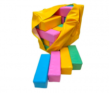 Гигантская мягкая модульная Дженга 45 брусков 50*15*10 см, цвет салатовый/голубой/розовый/желтый ЛА668