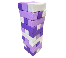 Гигантская мягкая модульная Дженга 45 брусков 50*15*10  см, цвет сиреневый/св.сиреневый/белый ЛА690