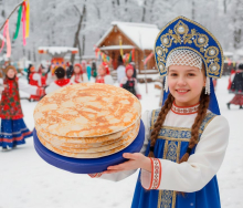 Игра "Тарелка с блинами Синяя-гжель", аттракцион "Метание блинов", "Масленица" НЛ132