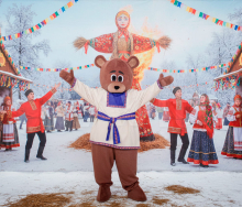 Ростовая кукла "Мишка" в народном костюме НЛ136