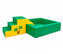 Сухой бассейн квадратный "Пальмы" со спуском, размер 100*140*40см ЛА697