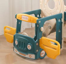 Игровой комплекс горкой и качелями UNIX Kids "Супер Автобус", цвет желтый UN-09