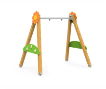 Качели на брусе «Цветочные» одинарные, подвес на выбор АФ-613