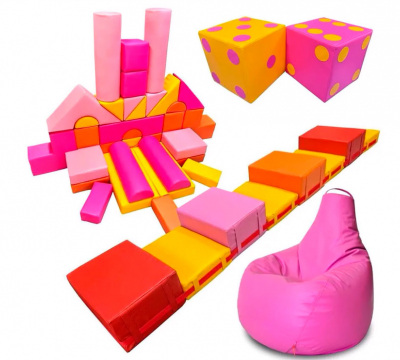 Набор мягких модулей для игровой комнаты "Городок" ЛА667