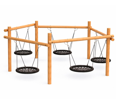 Коллективные качели-гнездо на брусе, 5 мест АФ-623
