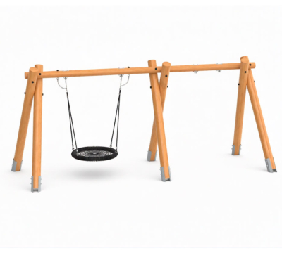Качели на брусе «Салют» двойные, гнездо + 1 подвес на выбор АФ-620
