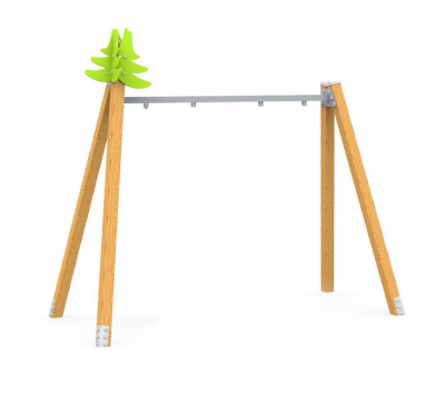 Качели на брусе «Елки-иголки» двойные, подвес на выбор АФ-114