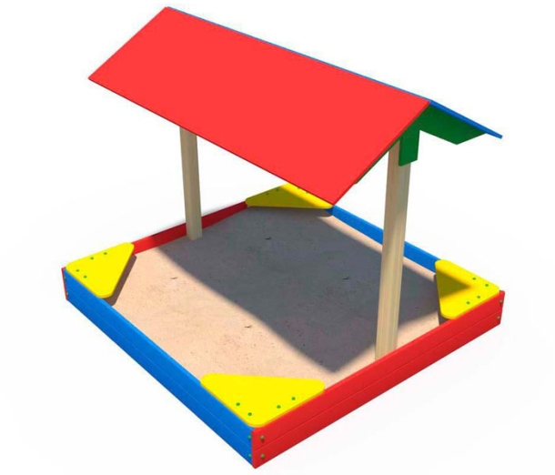 Песочница с навесом 2000*2000 мм ДУ421