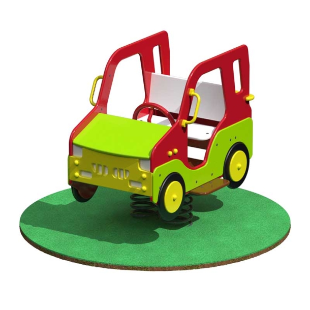 Качель на пружине "Автомобиль" красно-зеленая У41