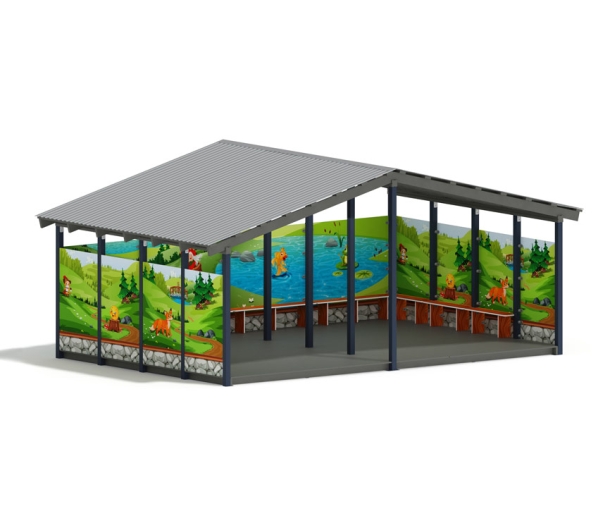 Теневой навес "В гостях у сказки" 6х4х3 м  СК-159