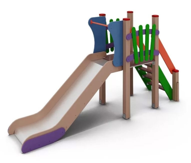 Горка для детской площадки "Полянка", высота ската 1м ДВ18