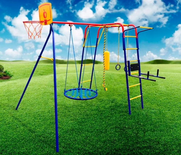 Спортивный комплекс "Пионер-дачный" + качели гнездо (металл) VT-394