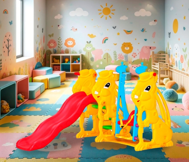 Детский игровой комплекс с качелями и горкой FAMILY "Зайцы" AL-10