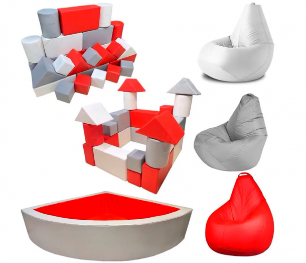 Набор мягких модулей для игровой комнаты " Строитель" ЛА664