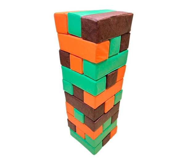 Гигантская мягкая модульная Дженга 45 брусков 50*15*10  см, цвет коричневый/оранжевый/салатовый ЛА678