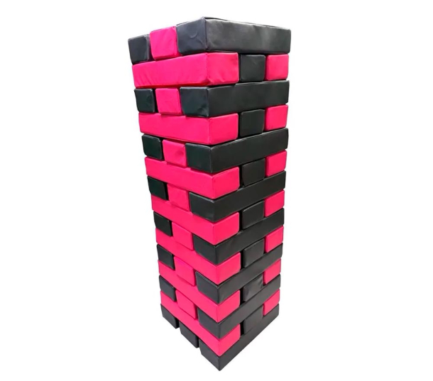 Гигантская мягкая модульная Дженга 45 брусков 50*15*10  см,цвет черный/розовый ЛА686