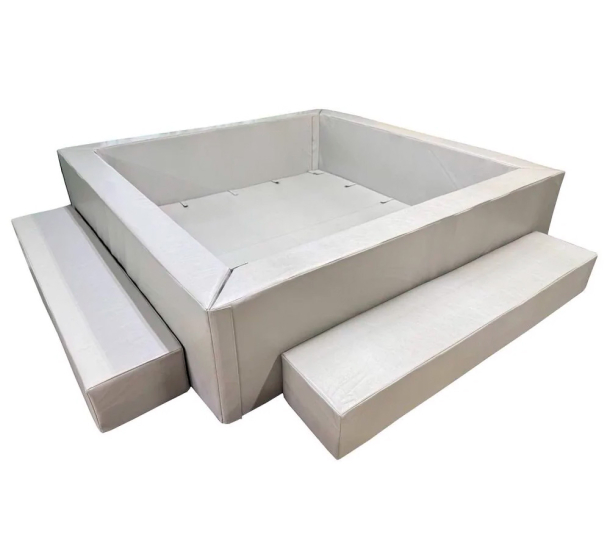 Сухой бассейн квадратный с подсветкой с 2-мя ступенями, H40, размер 150*150см ЛА692