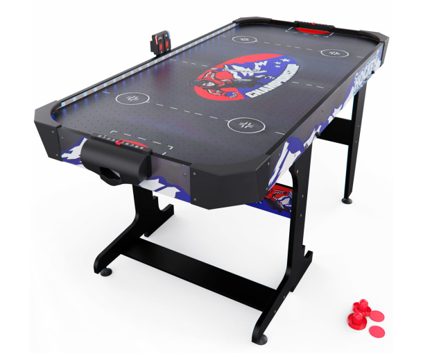 Игровой стол аэрохоккей с подсветкой Championship 53" 135 х 65 см, складной, черный DR111