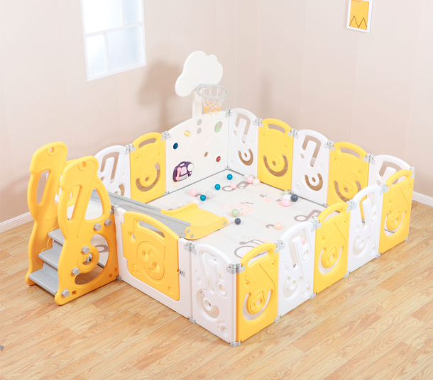 Манеж детский UNIX Kids "Музыка", размер 200x200 см, цвет жёлтый UN-20