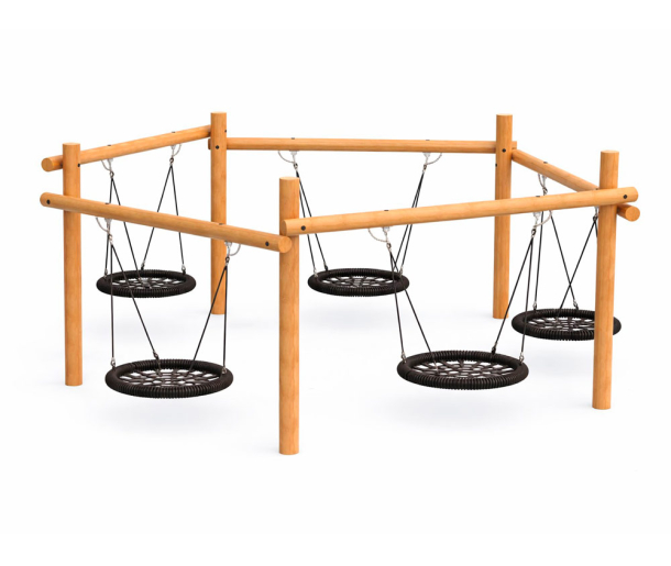 Коллективные качели-гнездо на брусе, 5 мест АФ-623