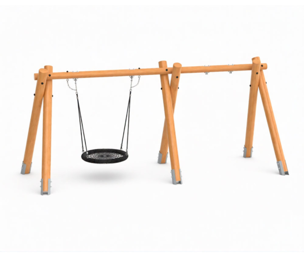 Качели на брусе «Салют» двойные, гнездо + 1 подвес на выбор АФ-620
